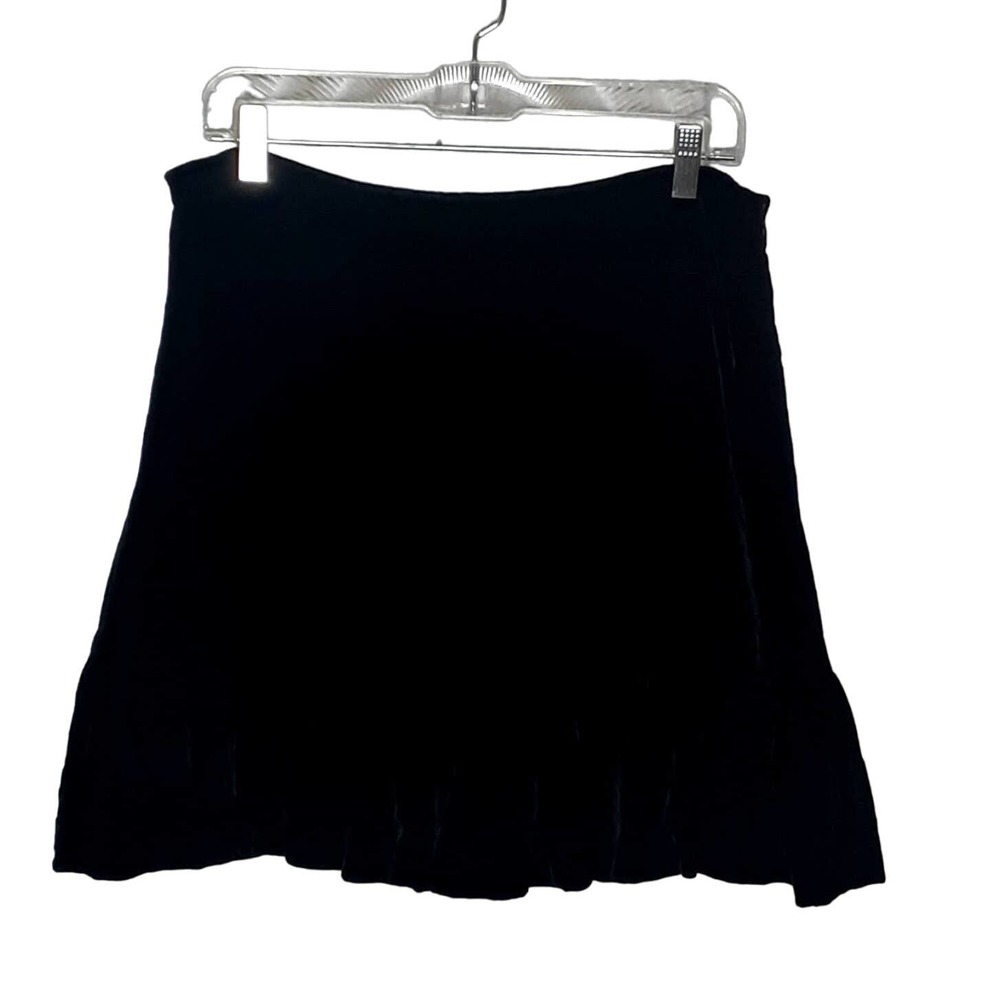 Anthropologie Mise en Scene by Ruffian Black Crushed Velvet Skirt Size 8 Lined